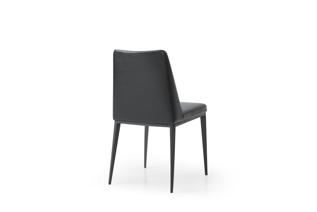 Black Faux Leather Metal Dining Parsons Chair D6308