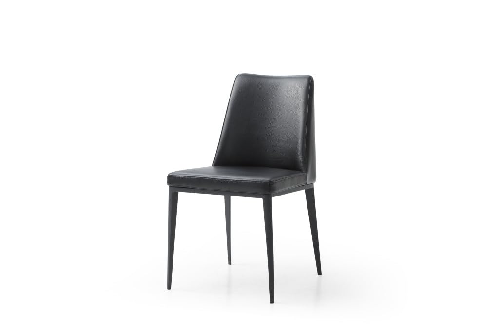 Black Faux Leather Metal Dining Parsons Chair D6308