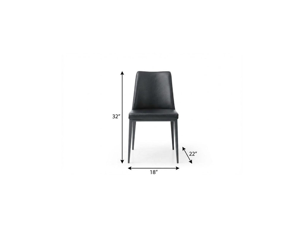 Black Faux Leather Metal Dining Parsons Chair D6308