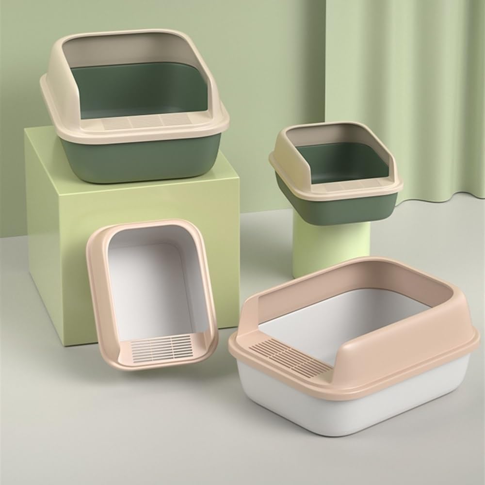 Semi-Open Cat Litter Box with High Sides W422811