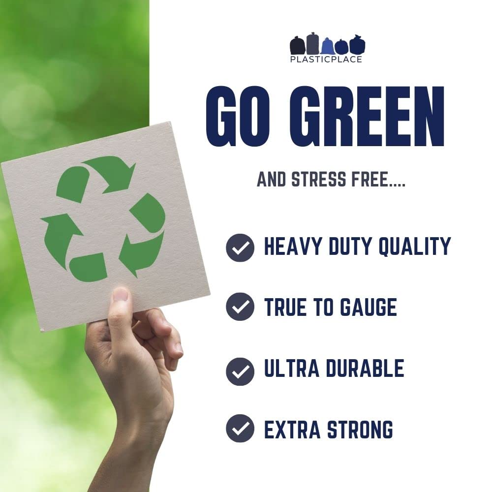 32-33 Gallon Blue Recycling Trash Bags, 100 Count D37988