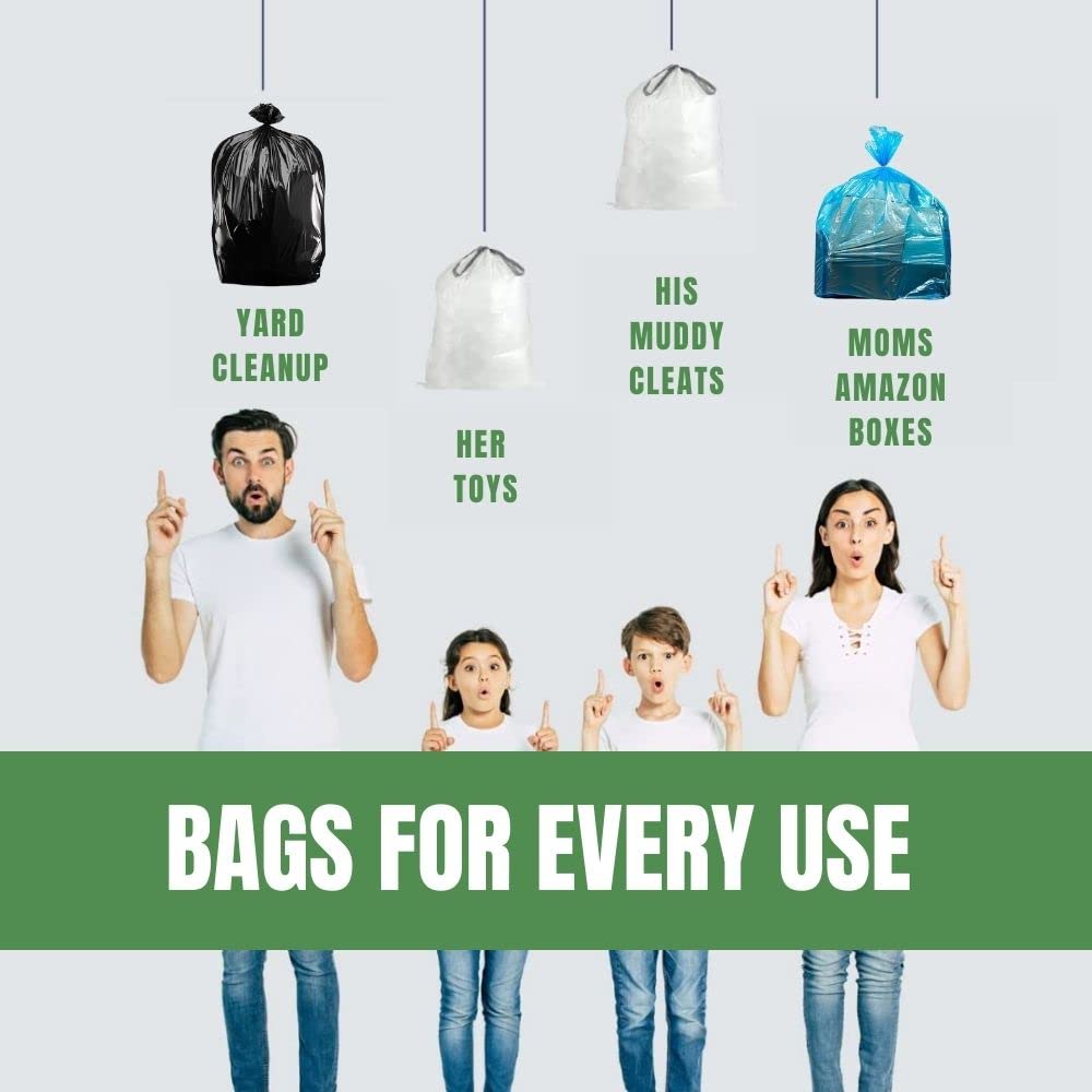 32-33 Gallon Blue Recycling Trash Bags, 100 Count D37988