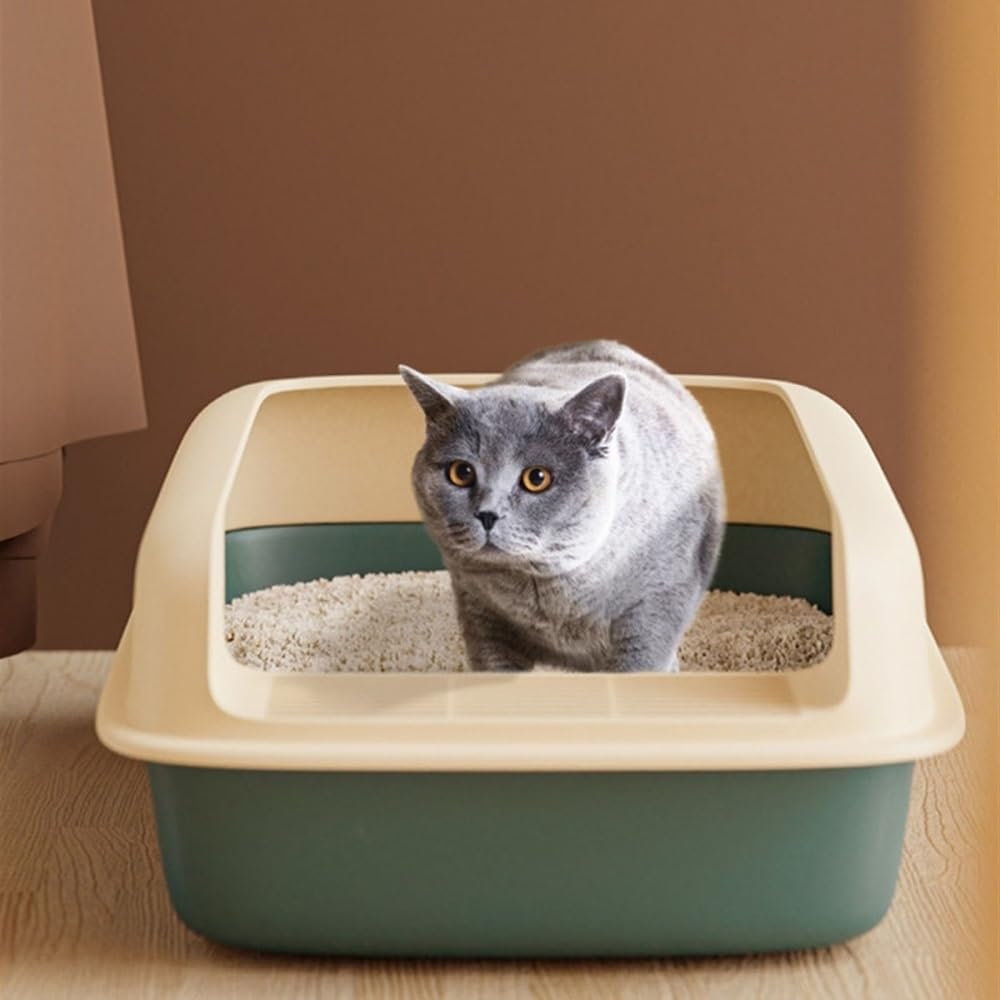 Semi-Open Cat Litter Box with High Sides W422811