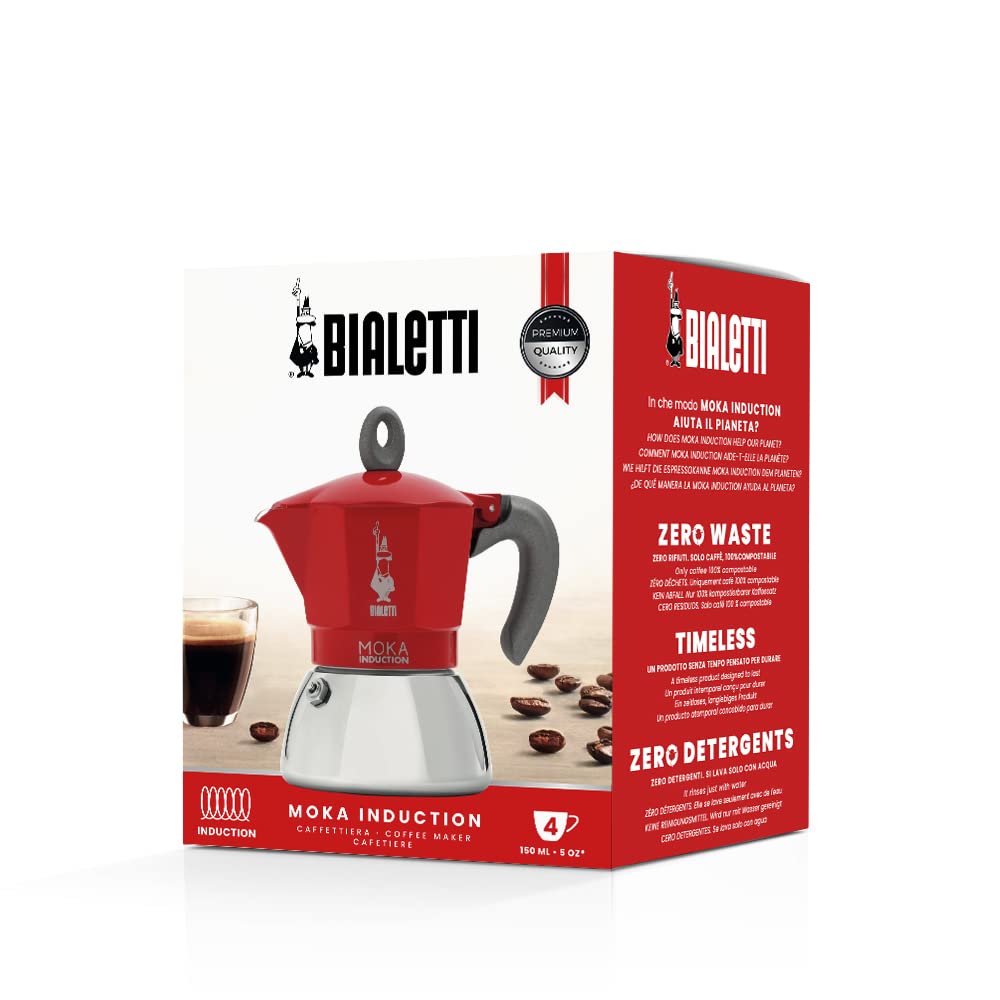 Red 4 Cups Espresso Moka Pot F739545