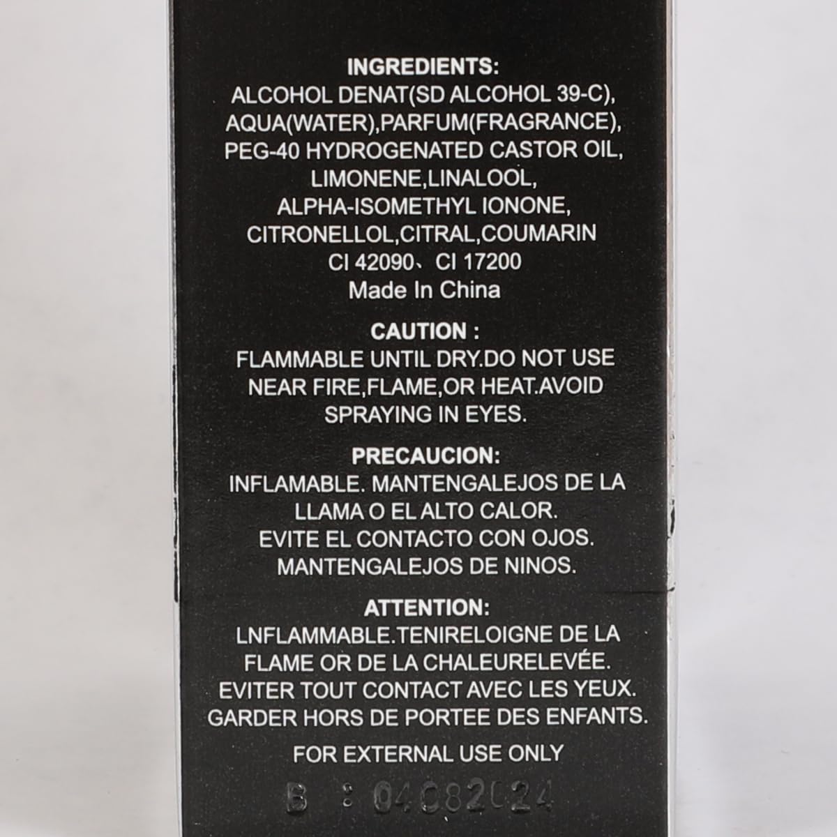 Spray Cologne Eau De Toilette Fresh Citrus Spicy Woody 100ml Q48606