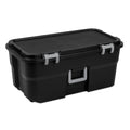 22 Gallon Black Wheeled Plastic Storage Trunk with Lockable Lid P78196