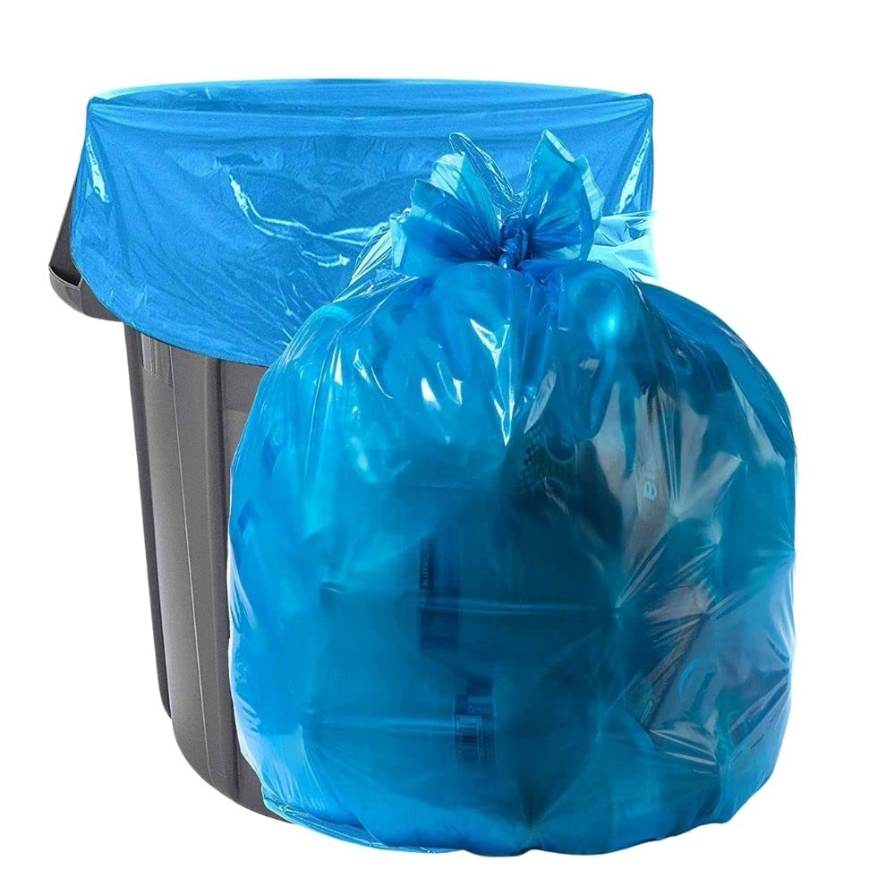 32-33 Gallon Blue Recycling Trash Bags, 100 Count D37988