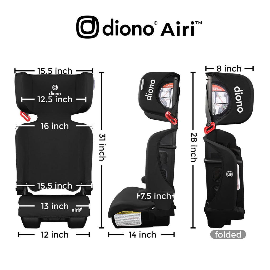 Black Foldable High Back Booster Seat U33226