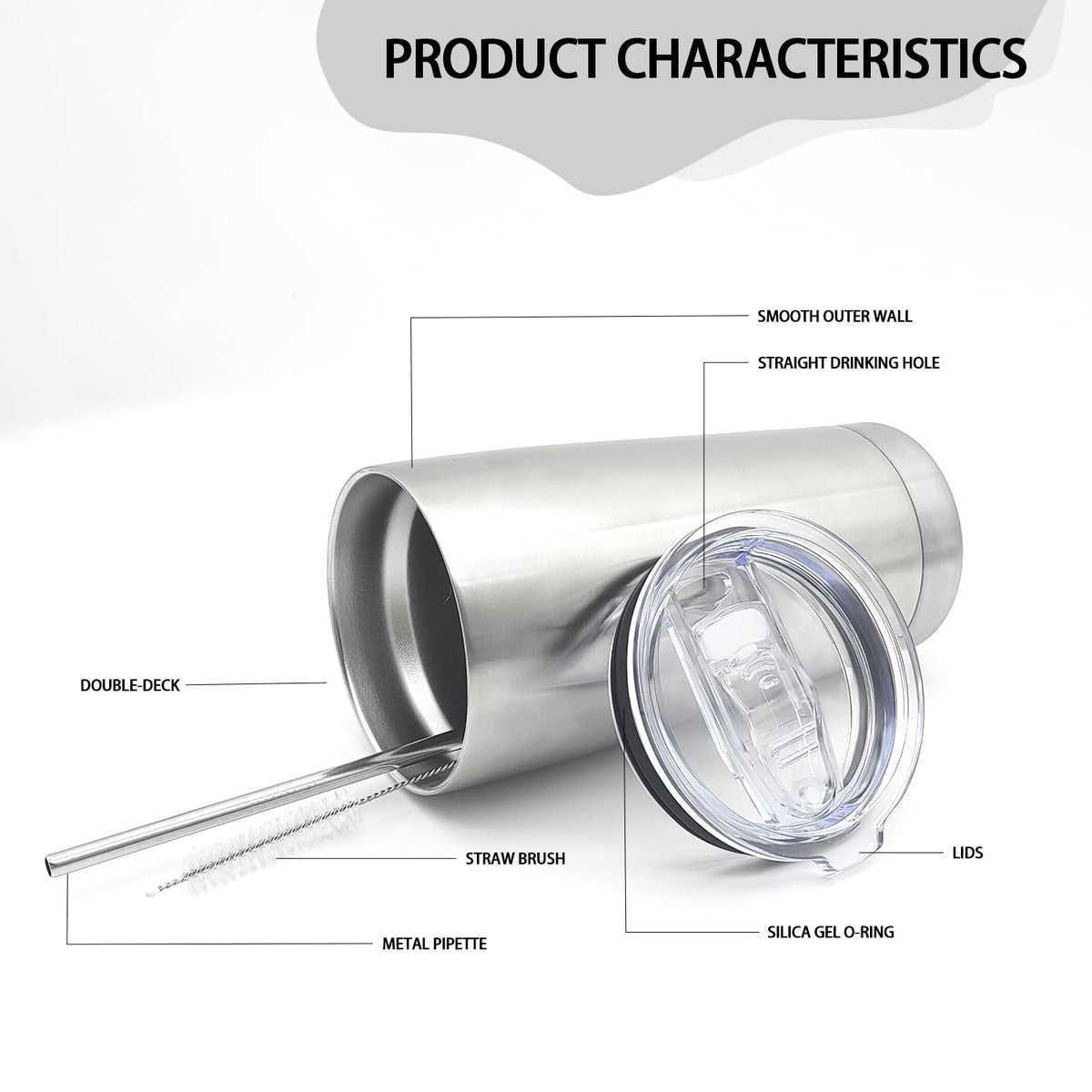 12 Pack Insulated Stainless Steel Tumbler with Lid and Straw S896