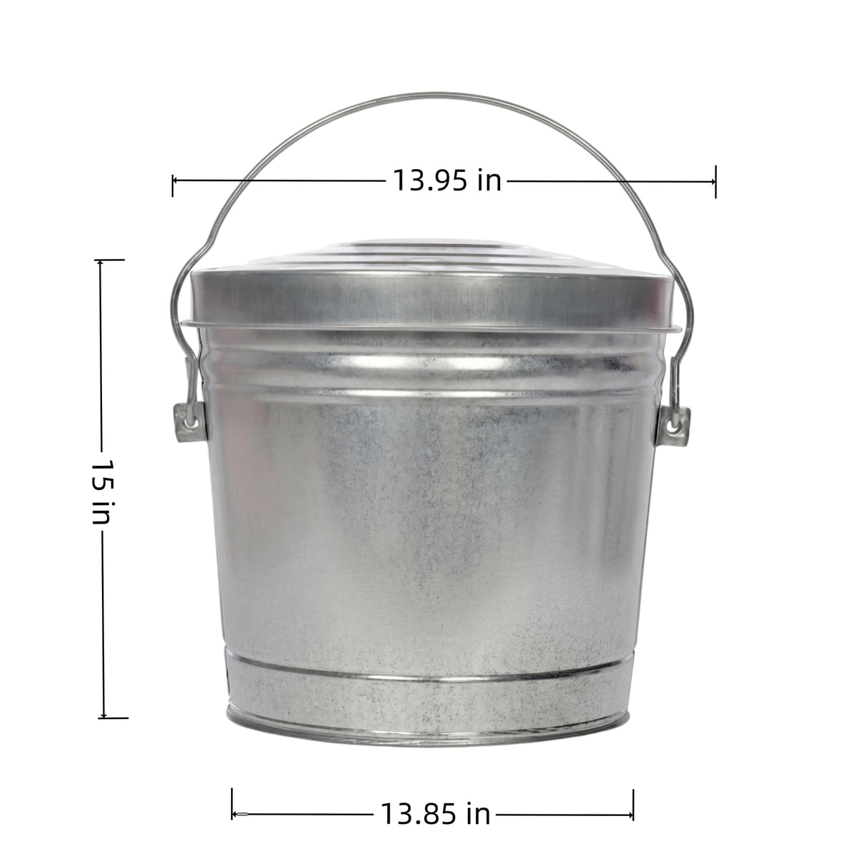 6 Gal Galvanized Steel Locking Lid Trash Can L490