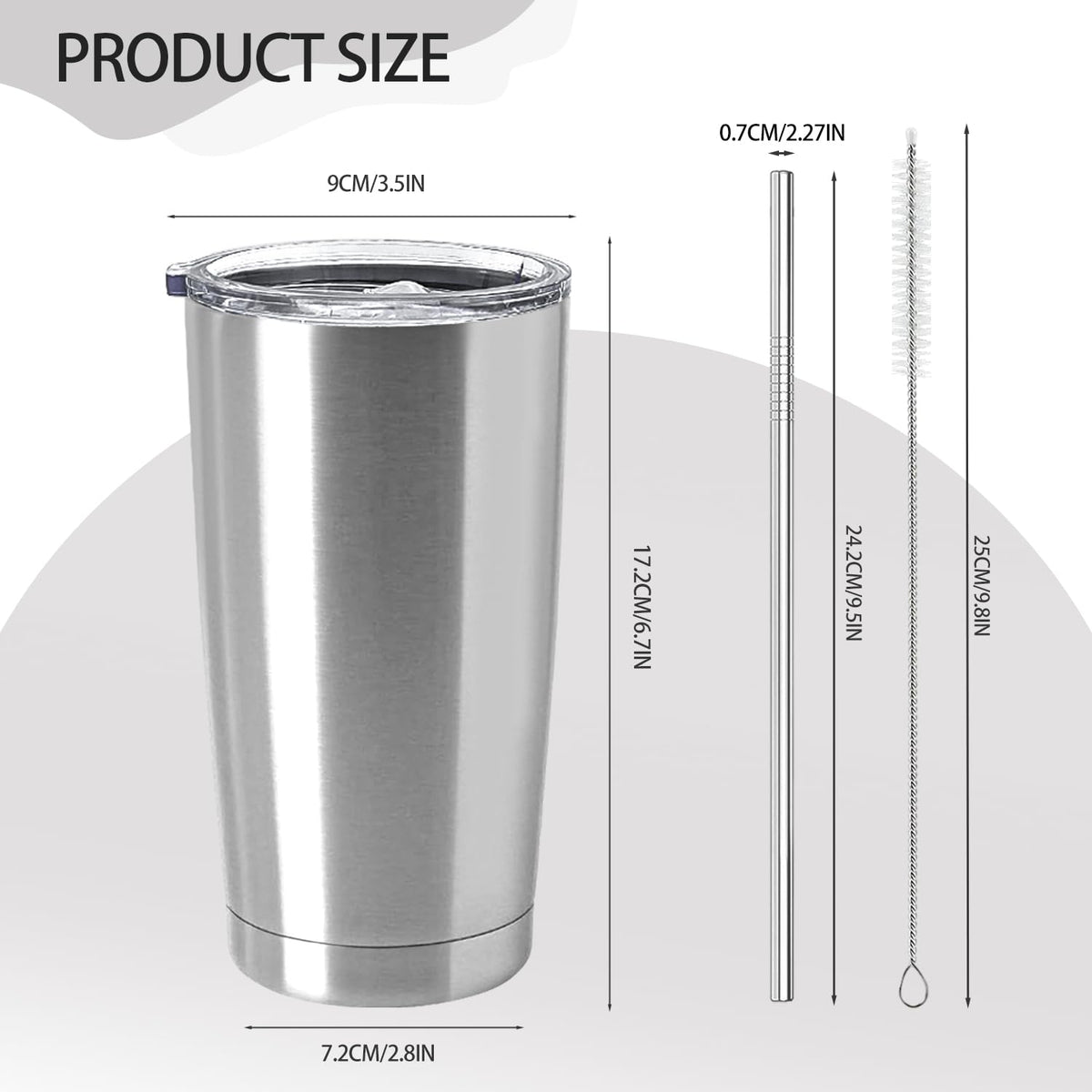 12 Pack Insulated Stainless Steel Tumbler with Lid and Straw S896