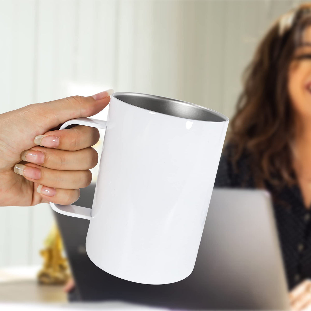 16oz Stainless Steel Sublimation Mug with Lid, 4 Pack E6673