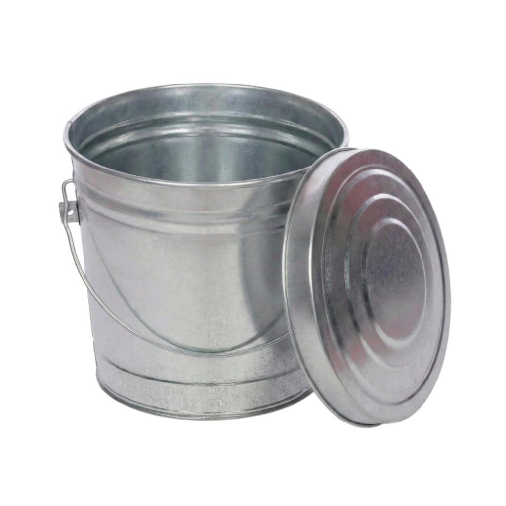 6 Gal Galvanized Steel Locking Lid Trash Can L490