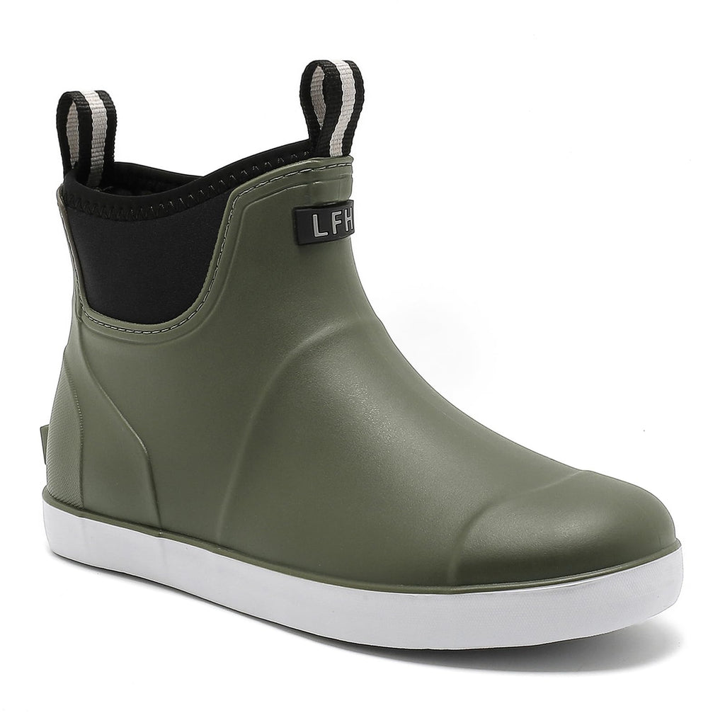 Mens Waterproof Rubber Ankle Deck Boots H745101