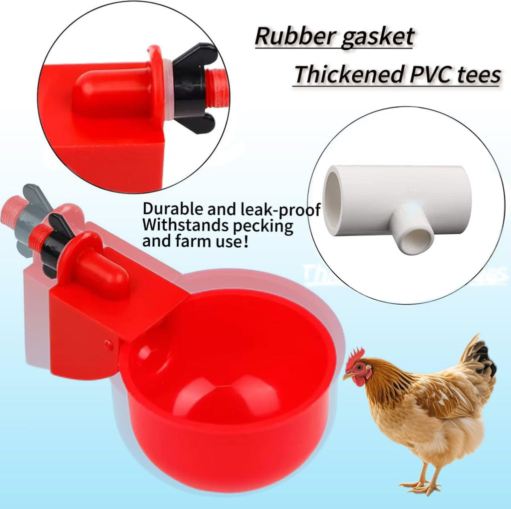 24 Pack Automatic Chicken Waterer Cups Kit A104