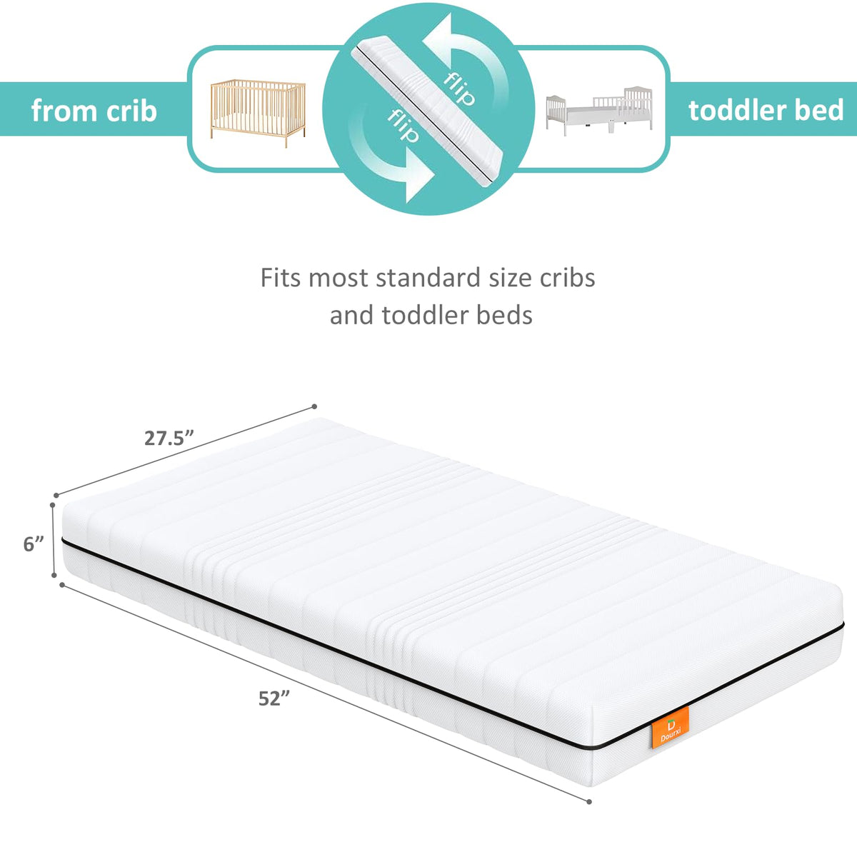 Breathable Dual Sided Memory Foam Crib Mattress B449