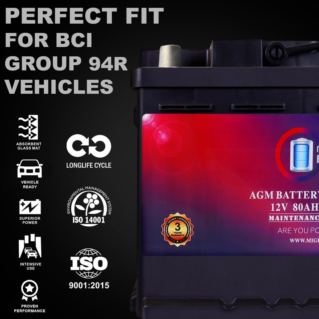12V 80AH 850 CCA Replacement Battery D6608
