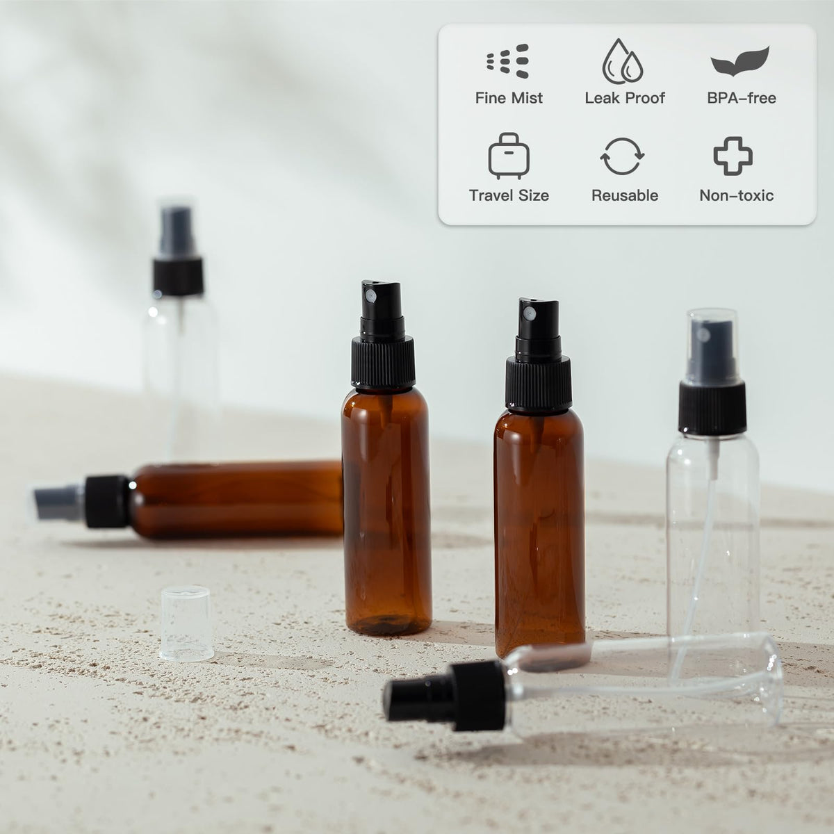Small 2oz Plastic Spray Bottle 10 Pack S63849