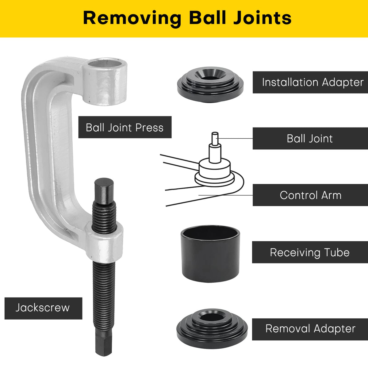 Heavy Duty Ball Joint Press & U Joint Removal Tools with 4-Wheel Drive Adapters P509