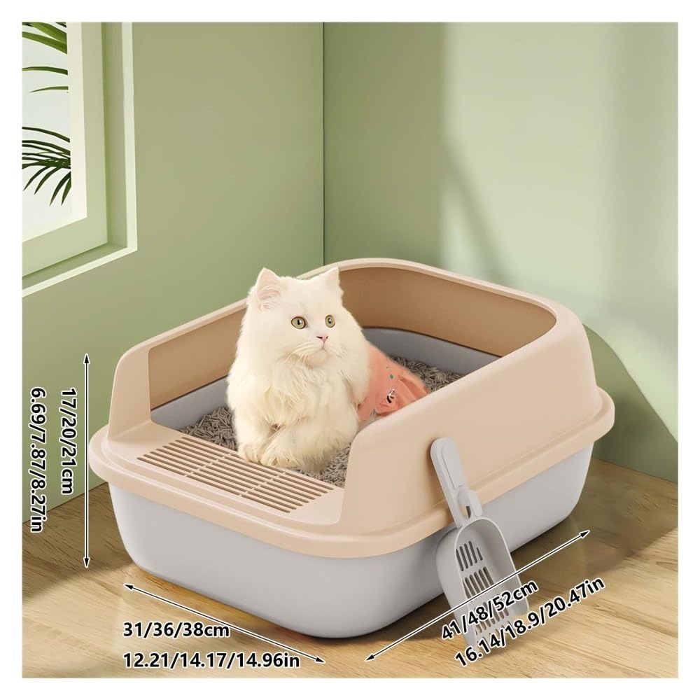 Semi-Open Cat Litter Box with High Sides W422811