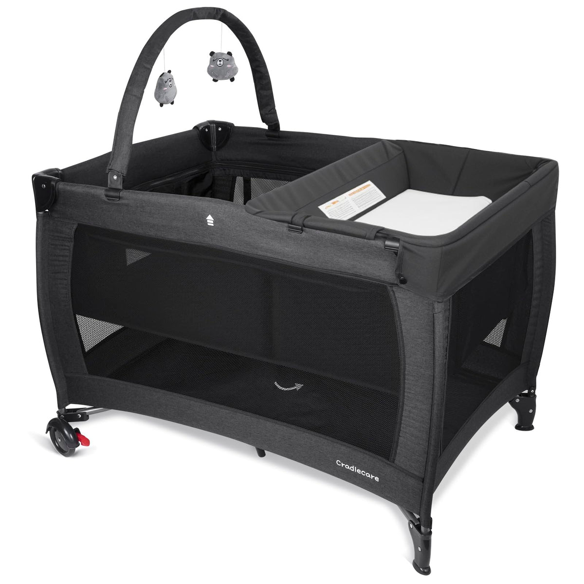 3-in-1 Pack and Play with Changing Table & Carry Bag, Black T35074