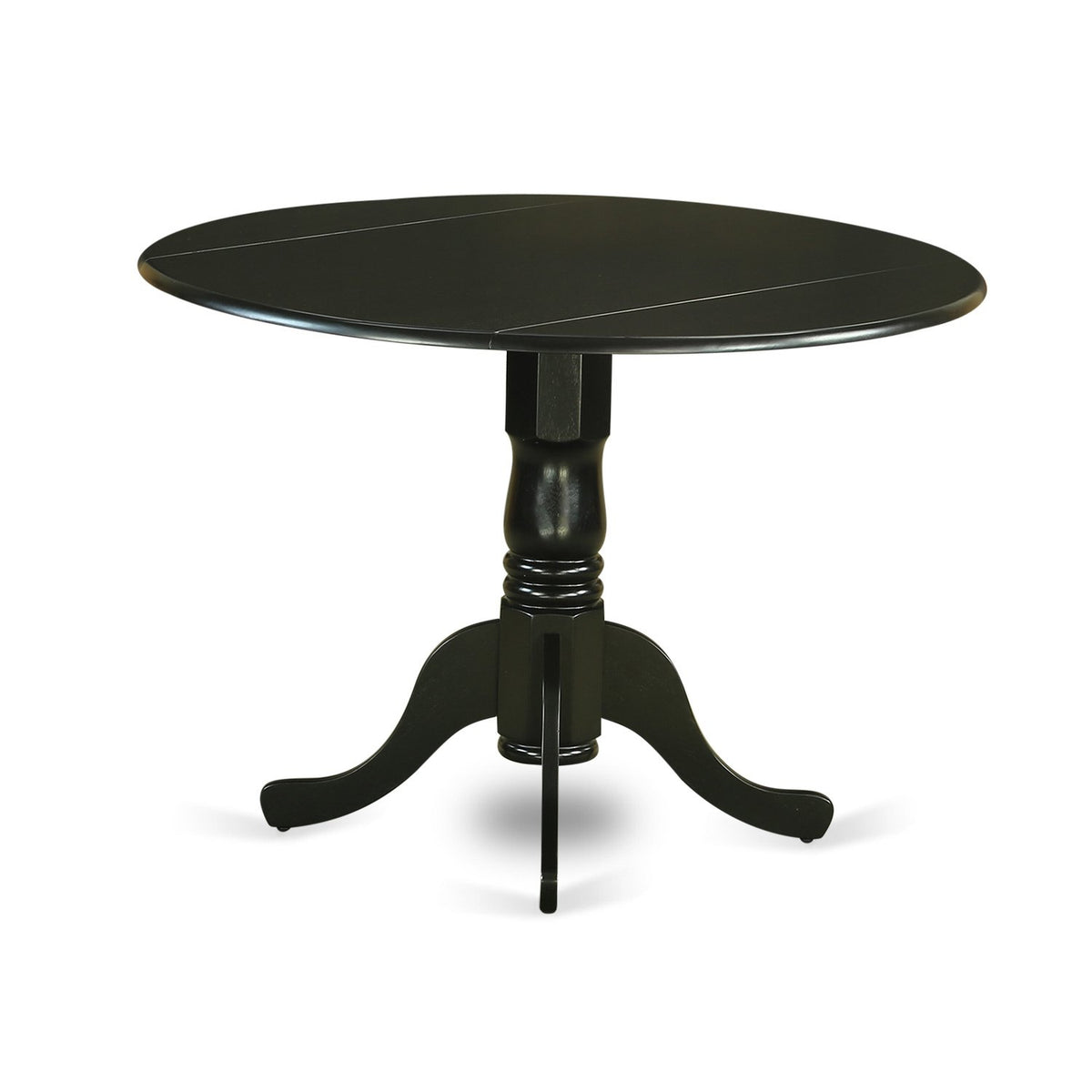 5 Piece Round Dining Table Set with Dropleaf and 4 Faux Leather Chairs Q953