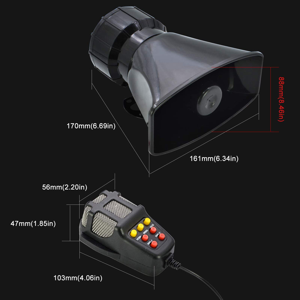 100W 7 Tones Wired Handheld Microphone Car Siren Speaker M454