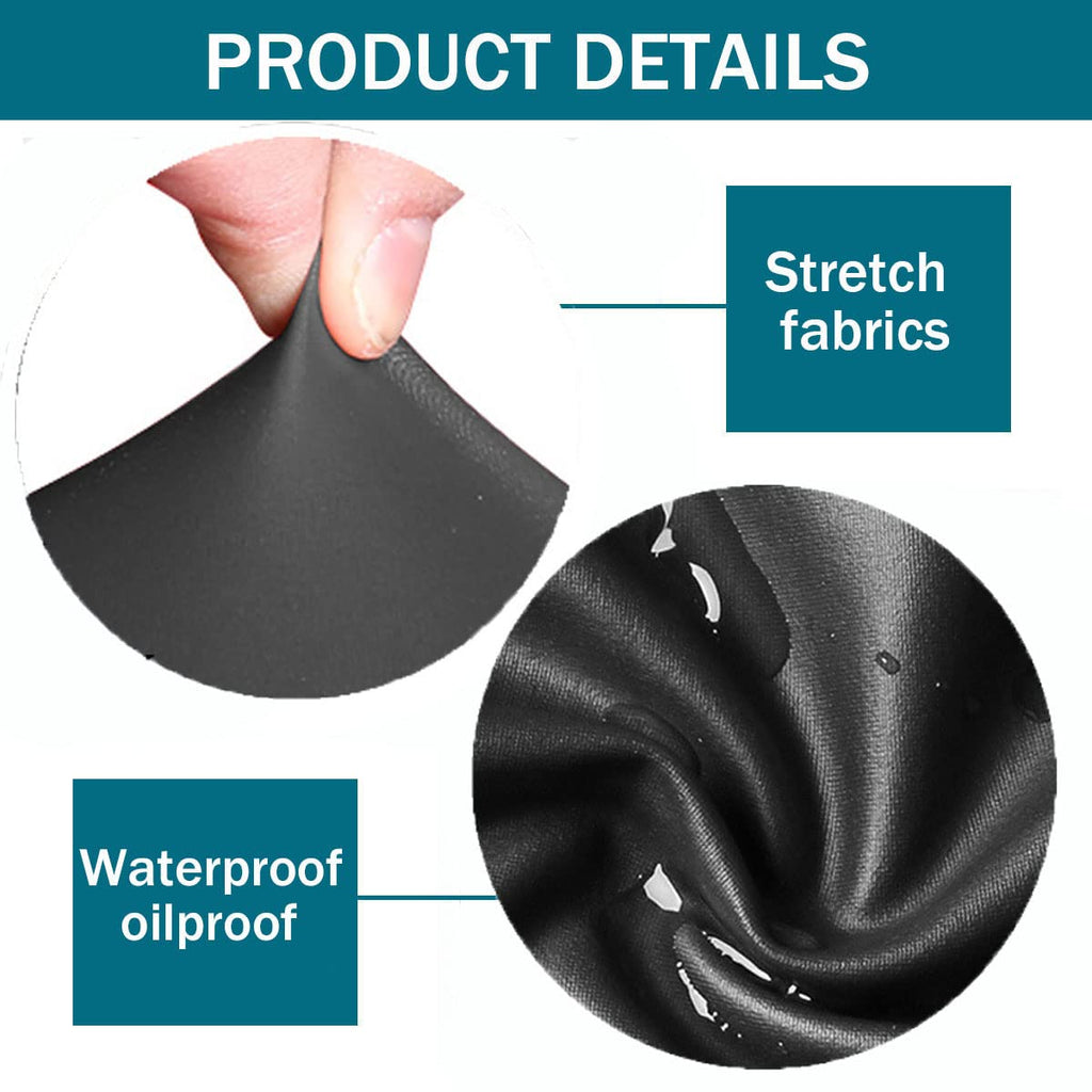 Waterproof Stretch Leather Dining Chair Covers Set of 6 Black E10997