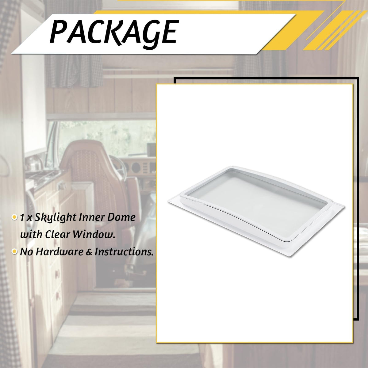 24" Shatterproof Clear RV Skylight Dome Cover D534998