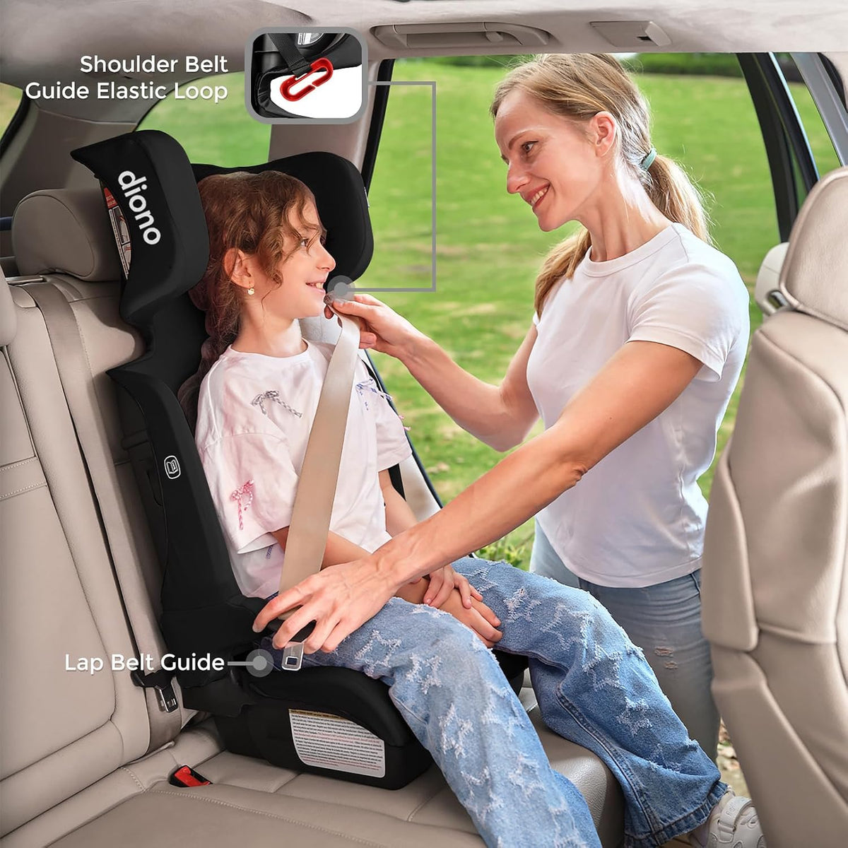 Black Foldable High Back Booster Seat U33226