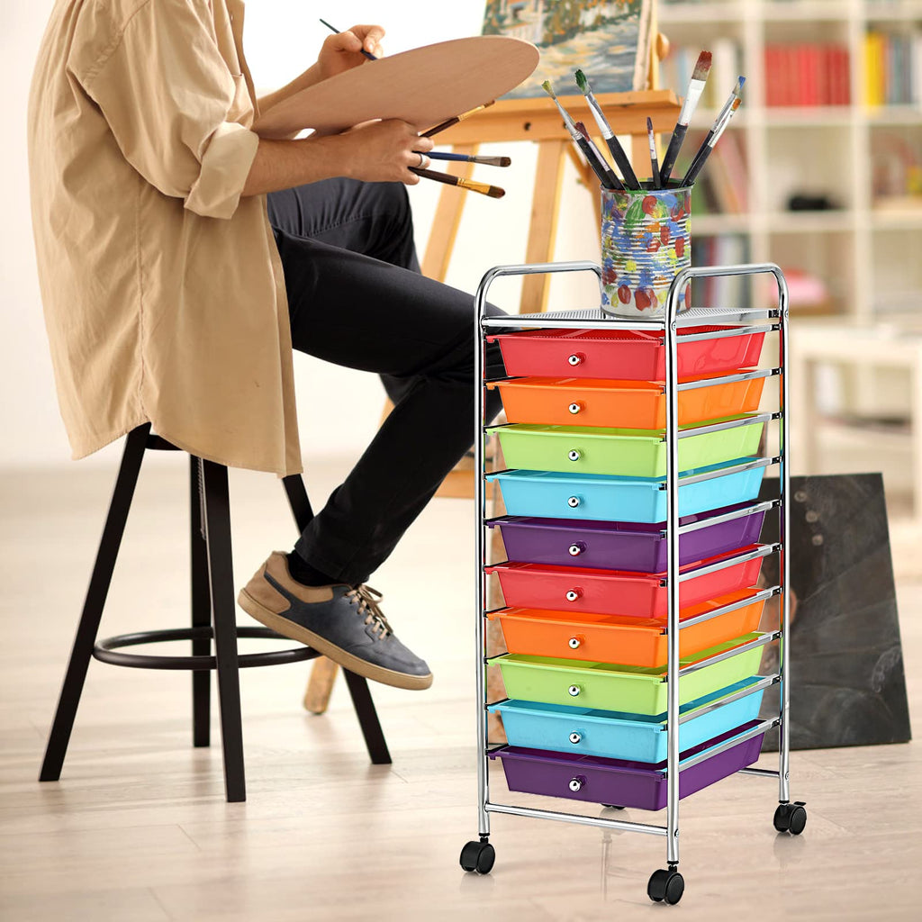10 Drawer Rolling Storage Cart H619