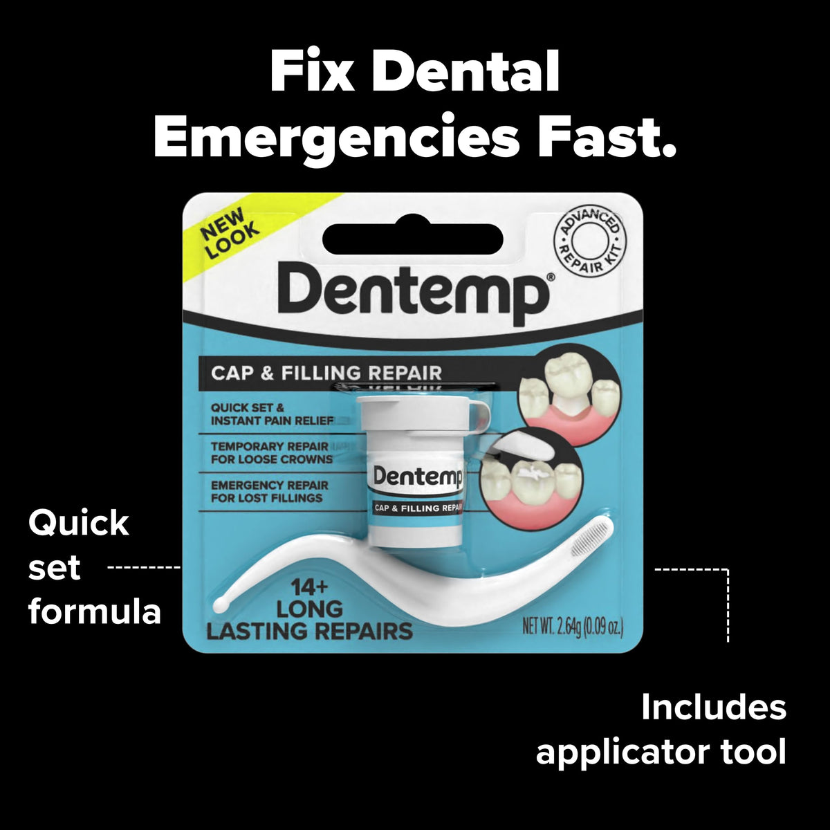 Maximum Strength Loose Cap and Lost Filling Repair Dental Kit Pack of 3 E71383
