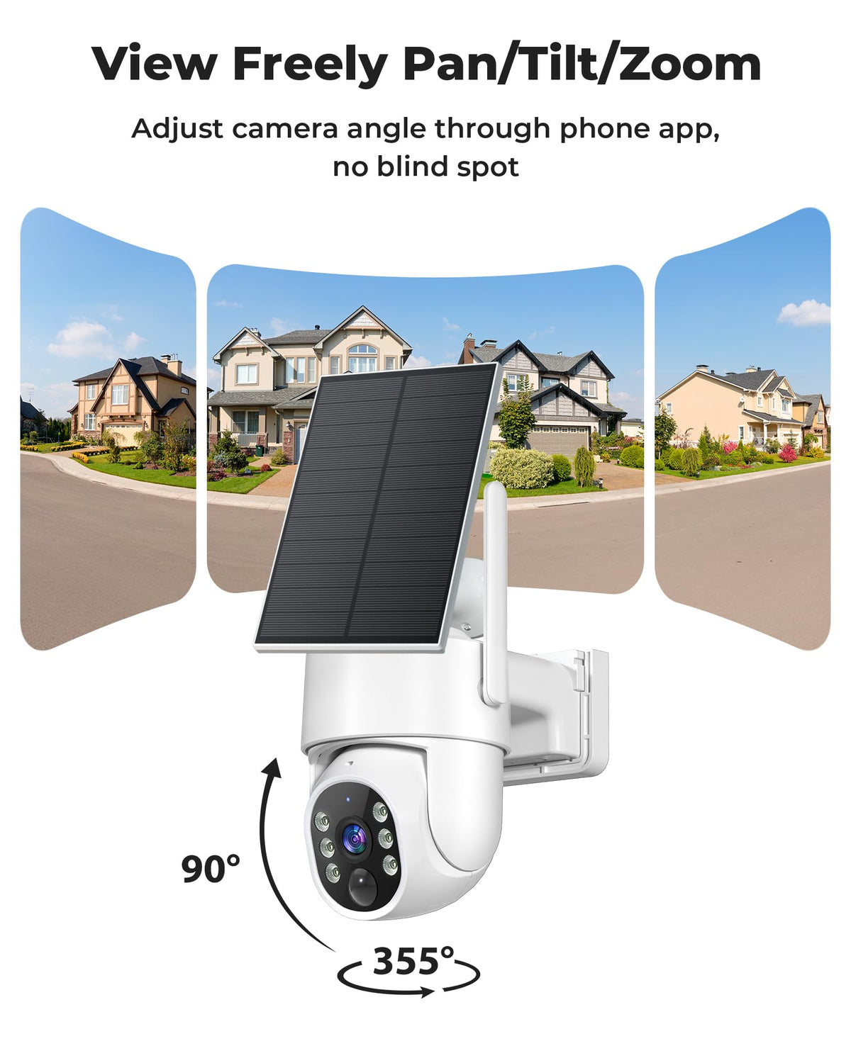 Wireless Outdoor Security Cameras 4MP Solar Powered 360°PTZ F490549