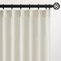 132 Inch Pinch Pleated Linen Curtains 2 Panels Natural Semi Sheer P4098