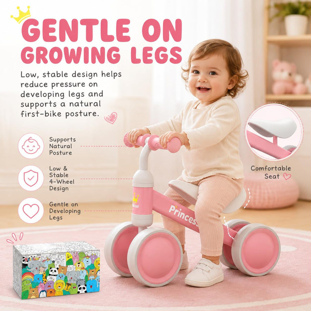 Pink Balance Bike with LED Light Up Wheels Y9117