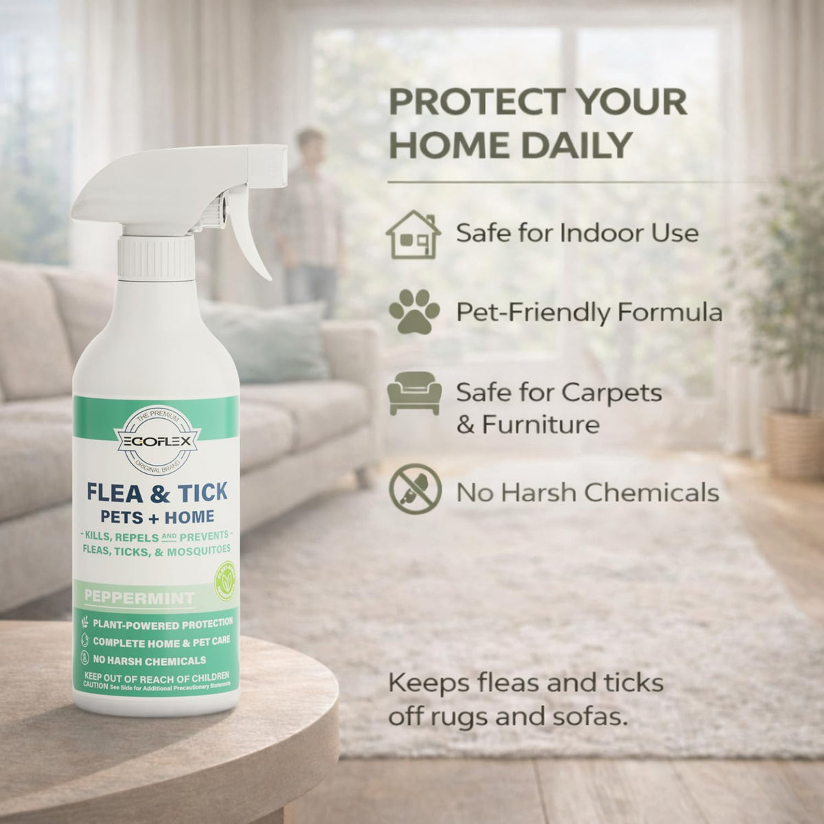 Plant-Based Flea Spray with Peppermint Scent 16oz T61244