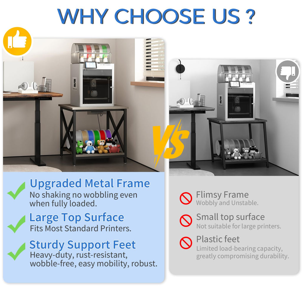24"x23.6" Printer Stand with Power Outlet Z52020