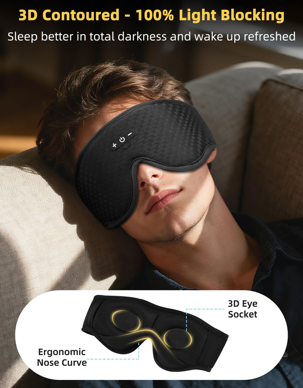 Adjustable Sleep Mask with Bluetooth Headphones N58152