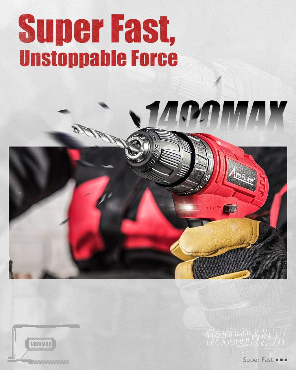 12V Cordless Drill Set 3/8" Power Driver V377