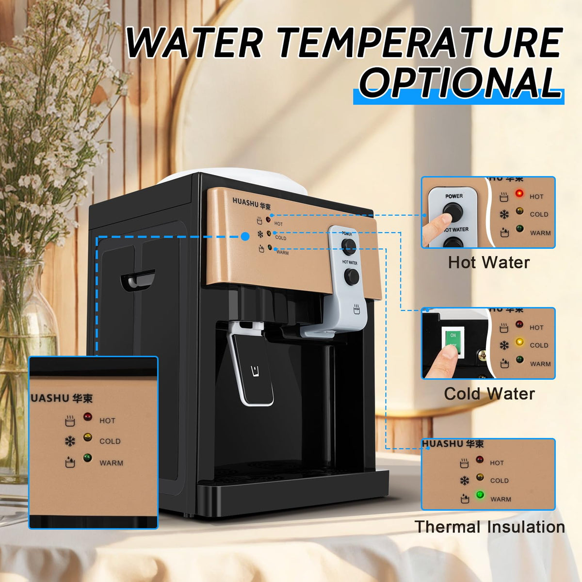 Top Loading Countertop Water Cooler Dispenser 3 Temp Z5885