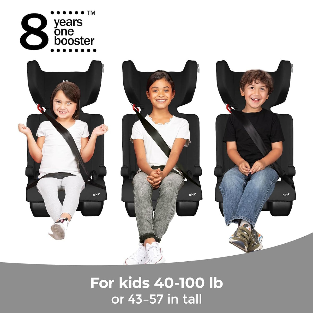 Black Foldable High Back Booster Seat U33226