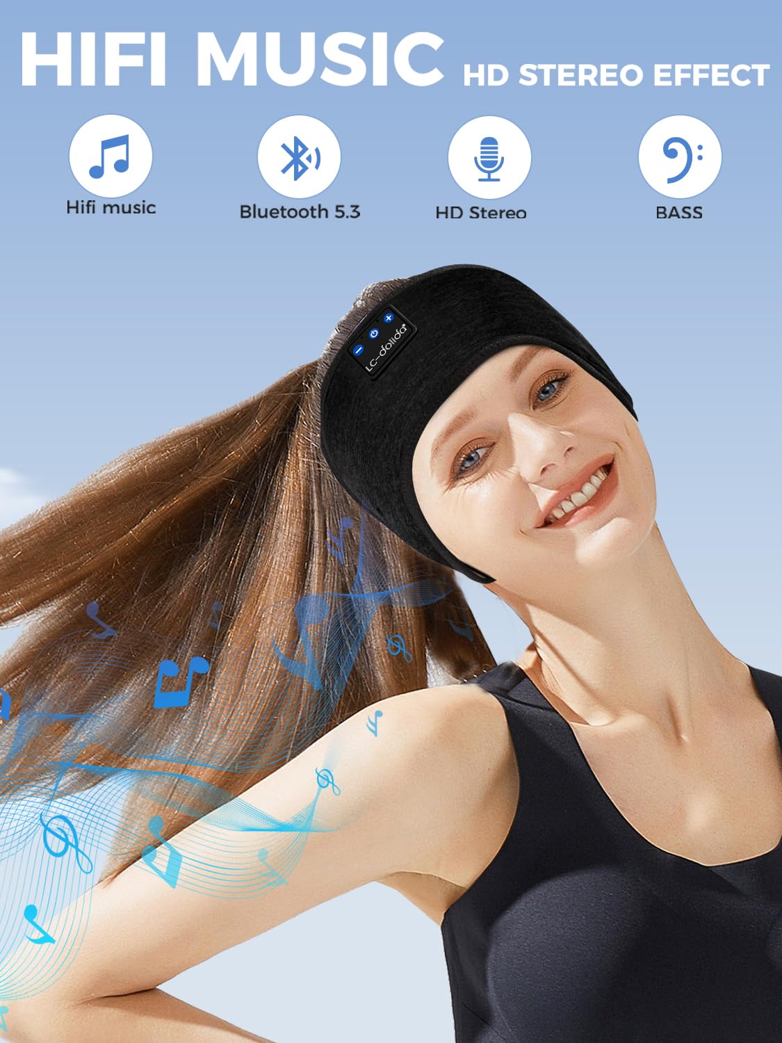 Bluetooth Sleep Headphones Sweat Resistant Wireless Headband K7346