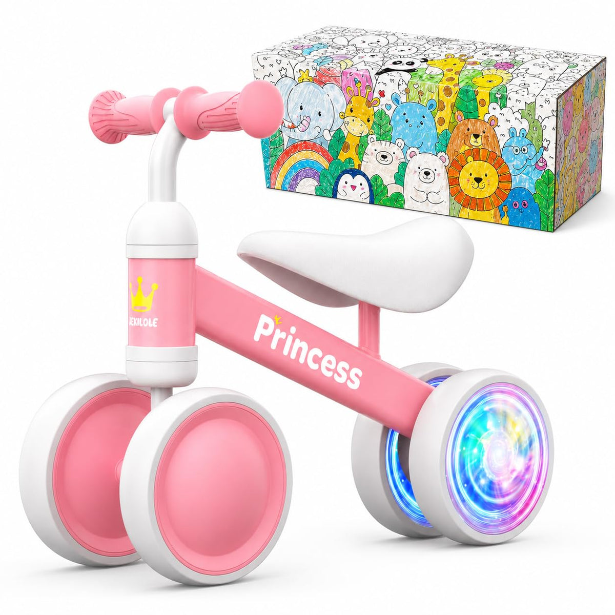 Pink Balance Bike with LED Light Up Wheels Y9117