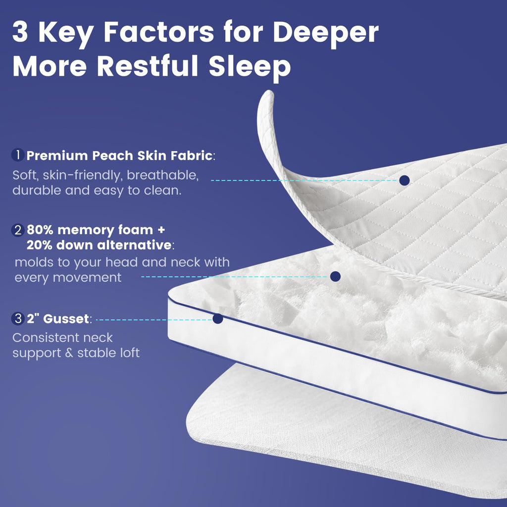 Shredded Memory Foam Pillows King Size Set of 2 E942