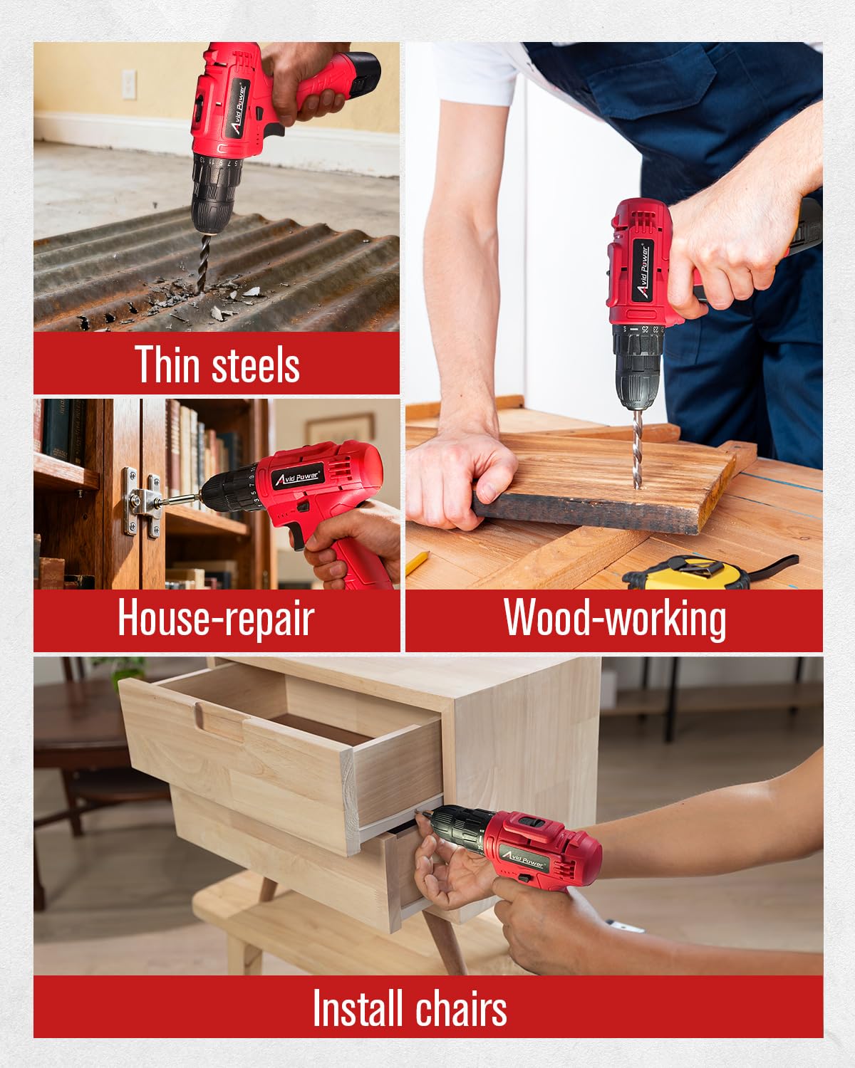 12V Cordless Drill Set 3/8" Power Driver V377