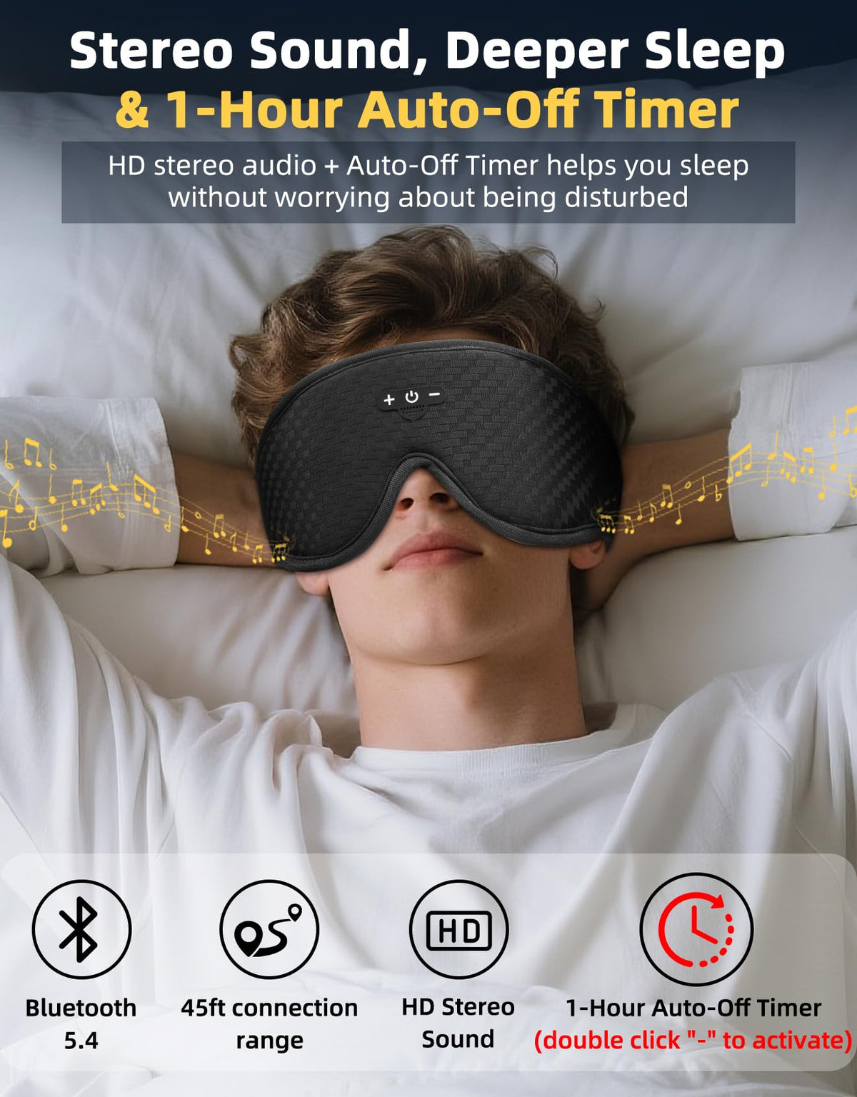 Adjustable Sleep Mask with Bluetooth Headphones N58152