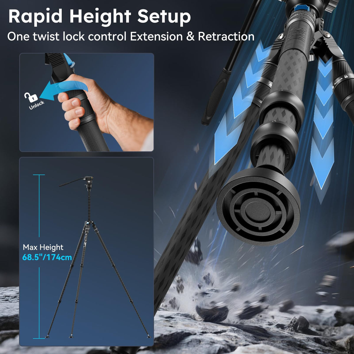 Carbon Fiber Video Tripod Kit S724463