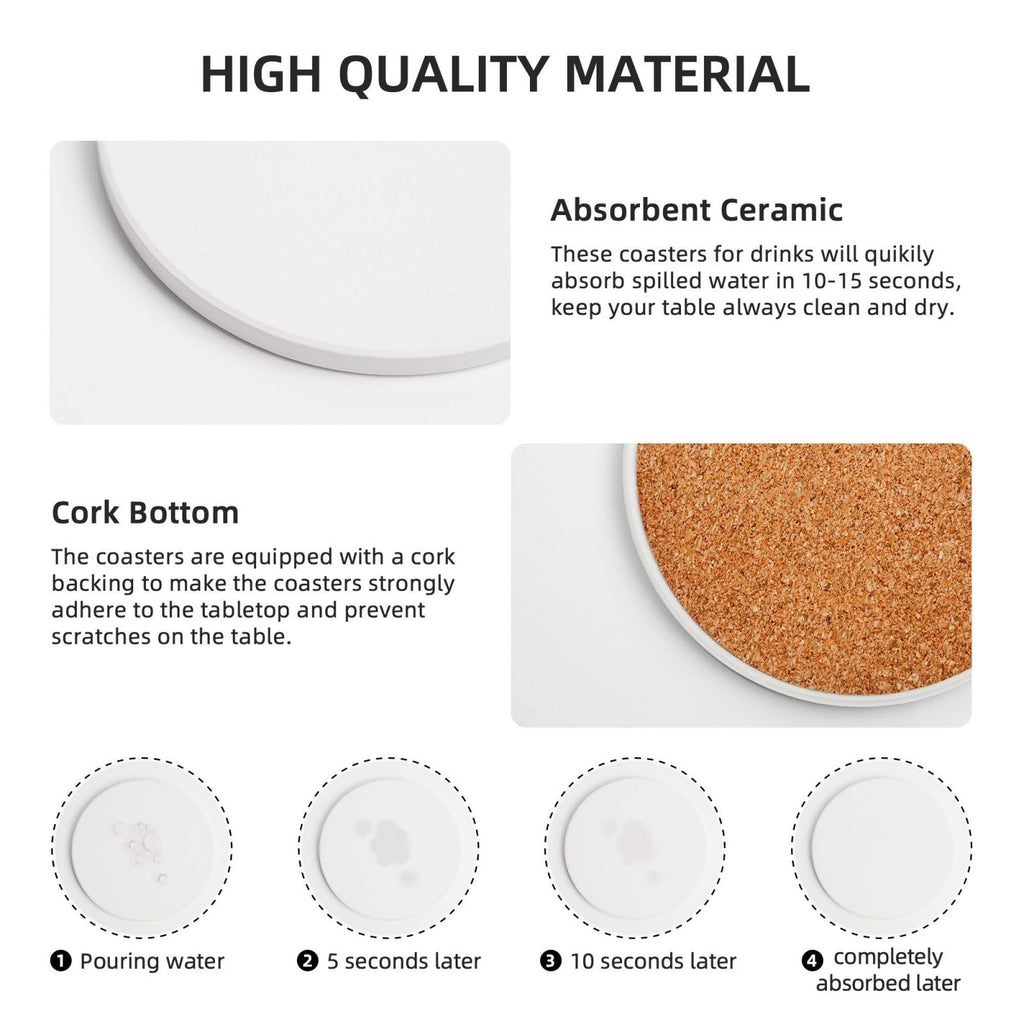 Ceramic Coasters with Holder Set of 6 V29178