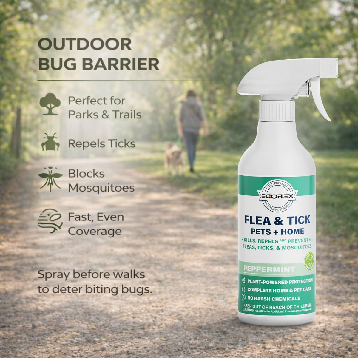Plant-Based Flea Spray with Peppermint Scent 16oz T61244