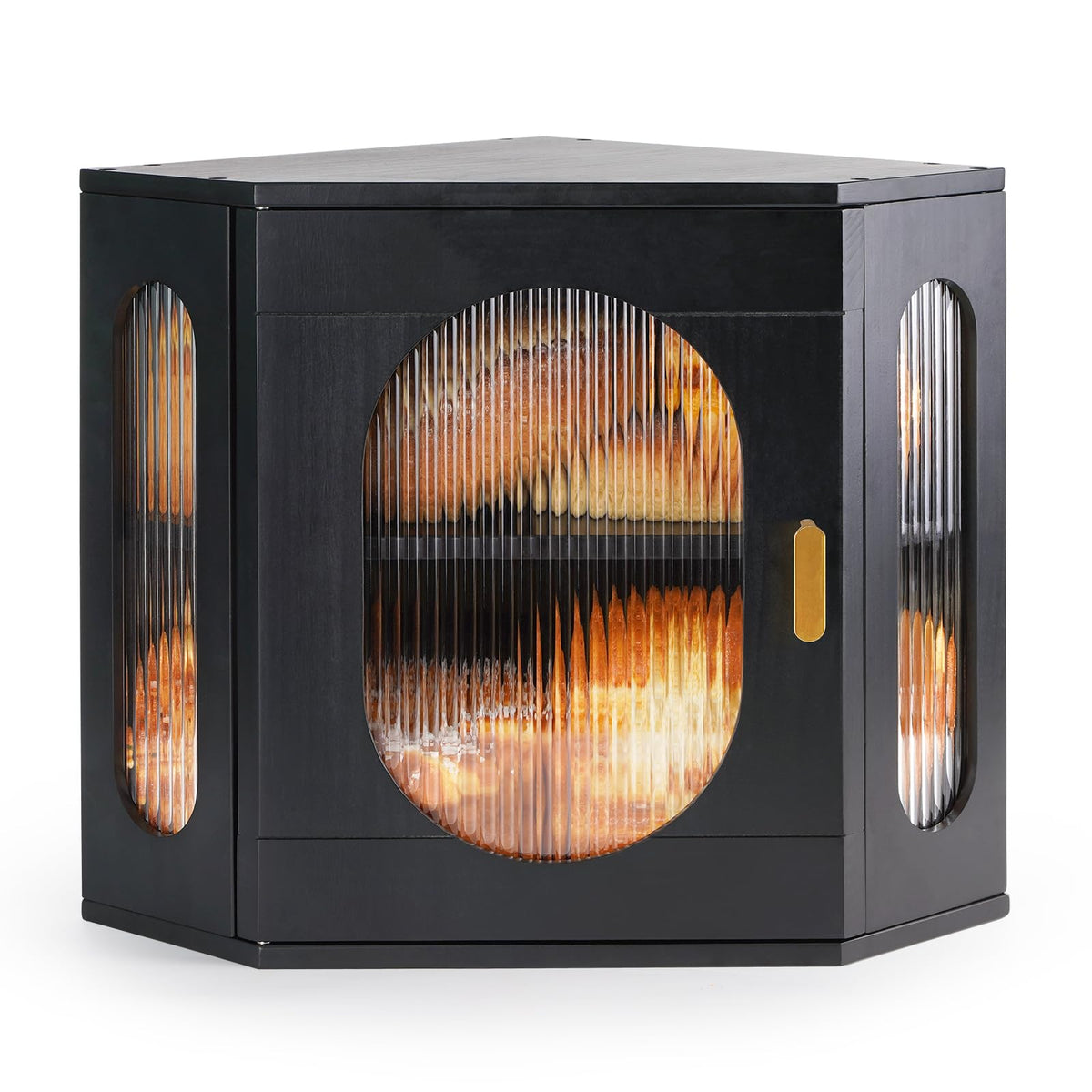 2 Layer Wooden Bread Box with Acrylic Window A18172